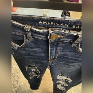 American Eagle Outfitters Women's Ripped Indigo Skinny Jeans